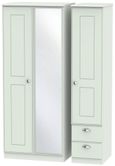 Victoria Grey 3 Door Combi Wardrobe - 1 Mirror and RHF 2 Drawers