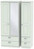 Victoria Grey 3 Door Combi Wardrobe - 1 Mirror