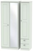Victoria Wardrobe - 3 Door - 1 Mirror - RHF 2 Drawers -  Tall - Combi - Grey