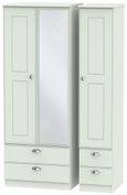 Victoria Wardrobe - 3 Door - 1 Mirror -  Tall - Combi - Grey