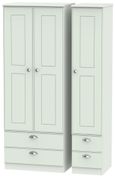 Victoria Grey 3 Door Tall Triple Wardrobe - 4 Drawers