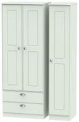Victoria Grey 3 Door Tall Triple Wardrobe - LHF 2 Drawers