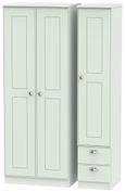 Victoria Grey 3 Door Tall Triple Wardrobe - RHF 2 Drawers