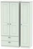 Victoria Grey 3 Door Triple Wardrobe - LHF 2 Drawers