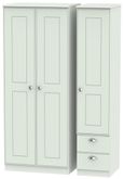 Victoria Grey 3 Door Triple Wardrobe - RHF 2 Drawers