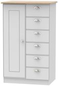 Victoria Grey and Riviera Oak 1 Door Children Wardrobe