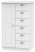 Victoria White 1 Door Midi Wardrobe
