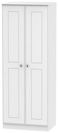 Victoria White 2 Door Plain Tall Wardrobe