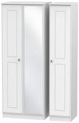 Victoria White 3 Door Tall Triple Wardrobe - 1 Mirror
