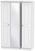 Victoria White 3 Door Triple Wardrobe - 1 Mirror