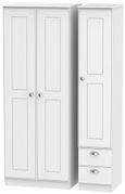 Victoria White 3 Door Triple Wardrobe - RHF 2 Drawers