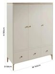 Marlow Wardrobe - 3 Door - 3 Drawer - Cashmere Oak