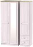 Vienna Cashmere 3 Door Combi Wardrobe - 1 Mirror and RHF 2 Drawers