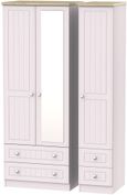 Vienna Cashmere 3 Door Tall Combi Wardrobe - 1 Mirror