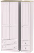 Vienna Cashmere 3 Door Tall Triple Wardrobe - 4 Drawers