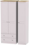 Vienna Cashmere 3 Door Tall Triple Wardrobe - LHF 2 Drawers
