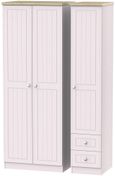 Vienna Cashmere 3 Door Tall Triple Wardrobe - RHF 2 Drawers