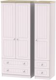 Vienna Cashmere 3 Door Triple Wardrobe - 4 Drawers