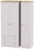 Vienna Cashmere 3 Door Triple Wardrobe - LHF 2 Drawers