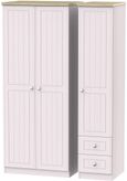 Vienna Cashmere 3 Door Triple Wardrobe - RHF 2 Drawers