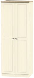 Vienna Cream 2 Door Plain Tall Wardrobe