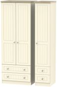 Vienna Cream 3 Door Tall Triple Wardrobe - 4 Drawers
