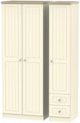 Vienna Cream 3 Door Tall Triple Wardrobe - RHF 2 Drawers