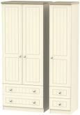 Vienna Cream 3 Door Triple Wardrobe - 4 Drawers