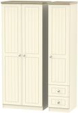 Vienna Cream 3 Door Triple Wardrobe - RHF 2 Drawers