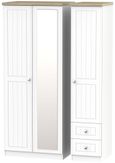 Vienna Porcelain 3 Door Combi Wardrobe - 1 Mirror and RHF 2 Drawers