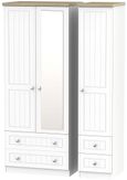 Vienna Porcelain 3 Door Combi Wardrobe - 1 Mirror