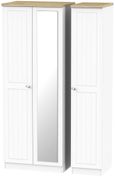 Vienna Porcelain 3 Door Tall Triple Wardrobe - 1 Mirror