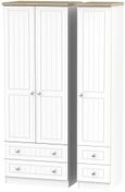 Vienna Porcelain 3 Door Tall Triple Wardrobe - 4 Drawers
