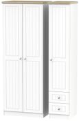 Vienna Porcelain 3 Door Tall Triple Wardrobe - RHF 2 Drawers