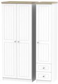 Vienna Porcelain 3 Door Triple Wardrobe - RHF 2 Drawers