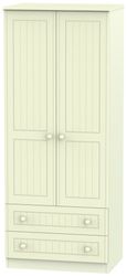 Warwick Cream 2 Door 2 Drawer Double Wardrobe
