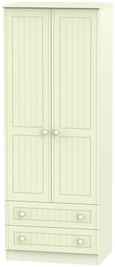 Warwick Cream 2 Door 2 Drawer Tall Wardrobe