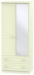 Warwick Wardrobe - 2 Door - 1 Mirror - Combi - Cream