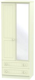 Warwick Wardrobe - 2 Door - 1 Mirror - Tall - Combi - Cream