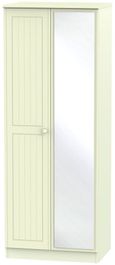 Warwick Cream 2 Door Tall Wardrobe - 1 Mirror