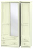 Warwick Cream 3 Door Combi Wardrobe - 1 Mirror