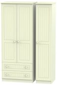 Warwick Cream 3 Door Triple Wardrobe - LHF 2 Drawers