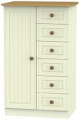 Warwick Cream and Oak 1 Door Midi Wardrobe