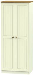 Warwick Cream and Oak 2 Door Plain Wardrobe