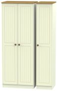 Warwick Cream and Oak 3 Door Tall Triple Wardrobe