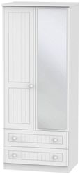 Warwick White 2 Door Combi Wardrobe - 1 Mirror