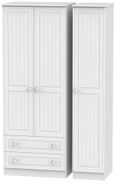 Warwick White 3 Door Tall Triple Wardrobe - LHF 2 Drawers