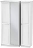 Warwick White 3 Door Triple Wardrobe - 1 Mirror