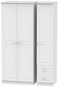 Warwick White 3 Door Triple Wardrobe - RHF 2 Drawers