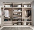 All In Wardrobe - 6 Door - Grey and White Glass